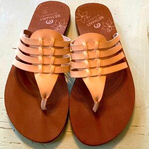 White Cobian sandals size 8.